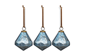 Vikula Baubles - Sea Foam - (Set of 3)-CHRISTMAS DECORATIONS-Nkuku