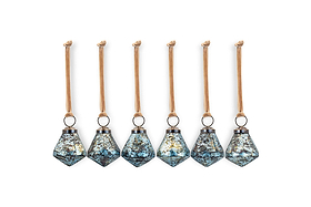 Vikula Baubles - Sea Foam - (Set of 6)-CHRISTMAS DECORATIONS-Nkuku