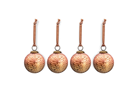 Pasali Baubles - Copper Smoke - (Set of 4)-CHRISTMAS DECORATIONS-Nkuku