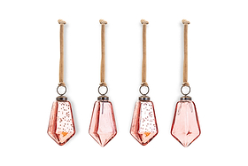 Ratnam Baubles - Mixed Antique Pink - (Set of 4)-CHRISTMAS DECORATIONS-Nkuku