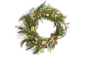 Adiela Wreath - Natural & Moss-CHRISTMAS DECORATIONS-Nkuku