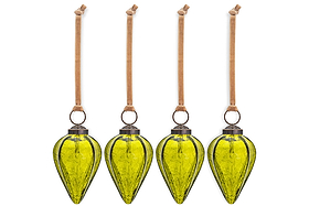 Khela Baubles - Moss - (Set of 4)-CHRISTMAS DECORATIONS-Nkuku