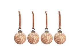 Kecci Baubles - Antique Pink - (Set of 4)-CHRISTMAS DECORATIONS-Nkuku