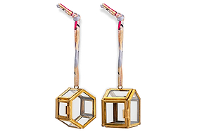 Tiny Kiko Box Decorations - Antique Brass - (Set of 2)-CHRISTMAS DECORATIONS-Nkuku