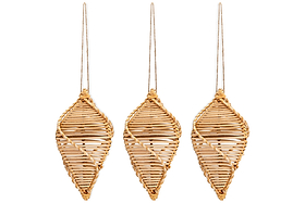 Sempala Wicker Baubles - Natural - (Set of 3)-CHRISTMAS DECORATIONS-Nkuku