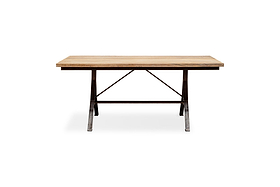 Lopa Iron & Reclaimed Wood Dining Table - Natural-TABLES-Nkuku