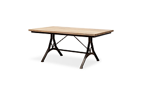 Lopa Iron & Reclaimed Wood Dining Table - Natural-TABLES-Nkuku