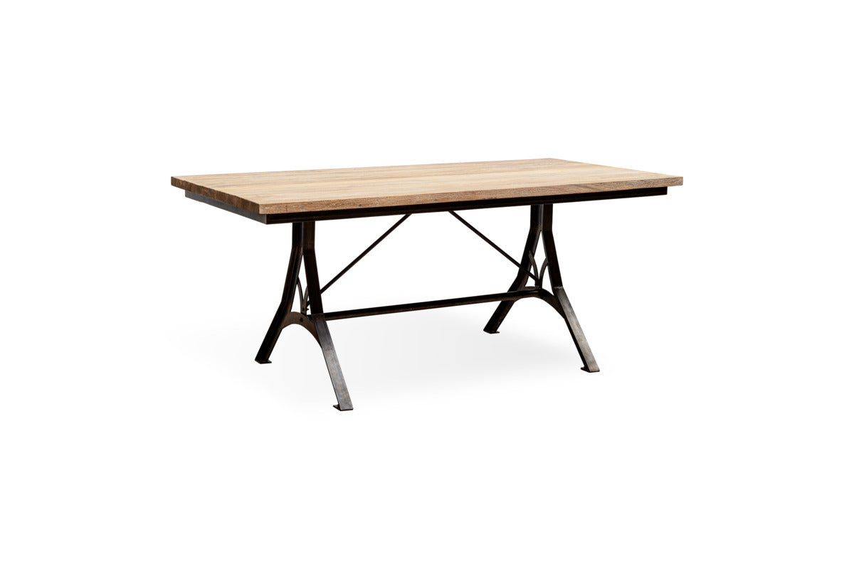 Lopa Iron & Reclaimed Wood Dining Table - Natural-TABLES-Nkuku