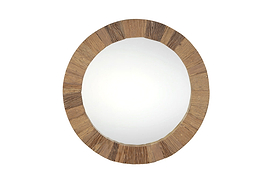 Ibo Reclaimed Round Wall Mirror - Natural