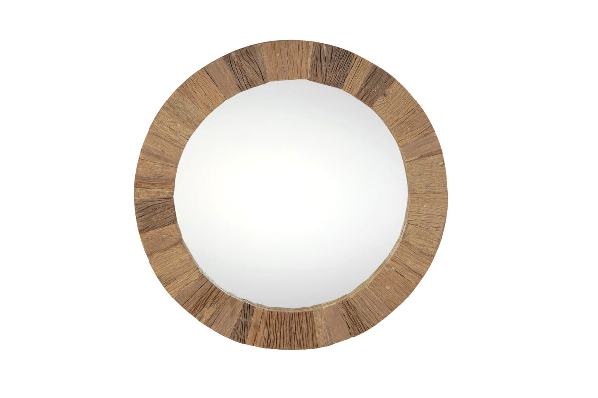 Ibo Reclaimed Round Wall Mirror - Natural