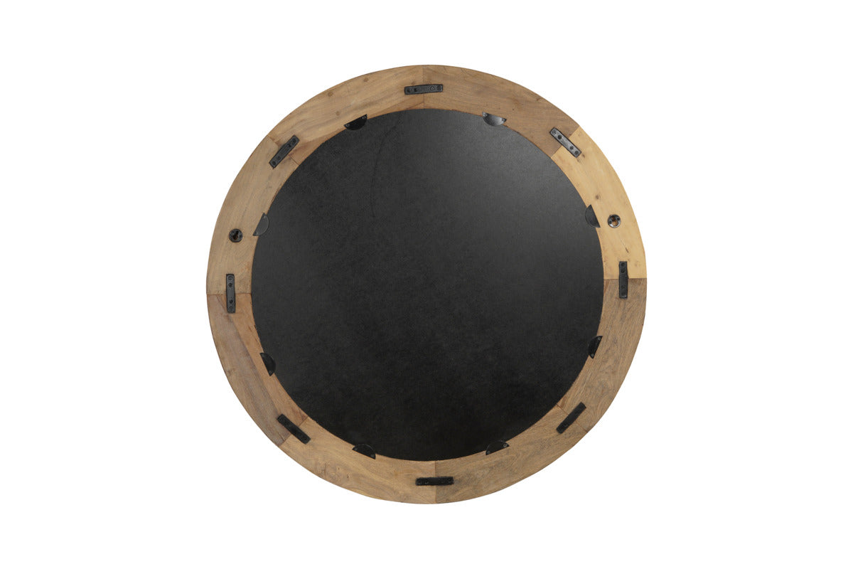 Ibo Reclaimed Wood Round Mirror - Natural - Large