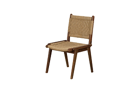 Vinay Jute & Wood Woven Dining Chair - Chocolate Brown-SEATING-Nkuku
