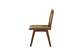 Vinay Jute & Wood Woven Dining Chair - Chocolate Brown-SEATING-Nkuku