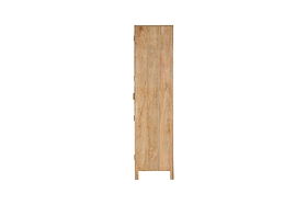 Artha Mango Wood & Glass Tall Cabinet - Natural-STORAGE FURNITURE-Nkuku