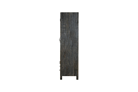 Valin Mango Wood & Glass Cabinet - Charcoal - Wide