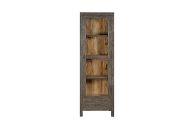 Valin Mango Wood & Glass Cabinet - Charcoal - Tall
