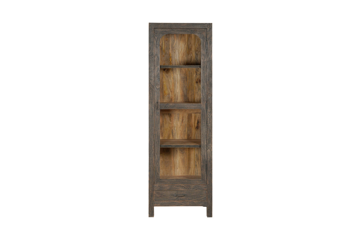 Valin Mango Wood & Glass Cabinet - Charcoal - Tall
