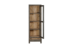 Valin Mango Wood & Glass Cabinet - Charcoal - Tall