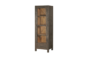Valin Mango Wood & Glass Cabinet - Charcoal - Tall