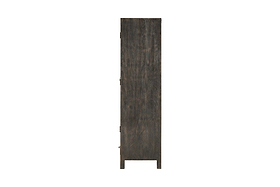 Valin Mango Wood & Glass Cabinet - Charcoal - Tall