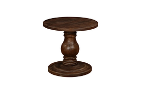 Laya Carved Wood Side Table - Chocolate Brown
