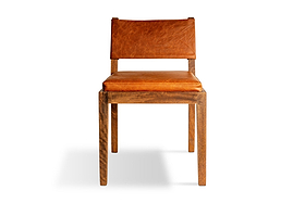 Kusa Mango Wood & Leather Dining Chair - Aged Tan-SEATING-Nkuku