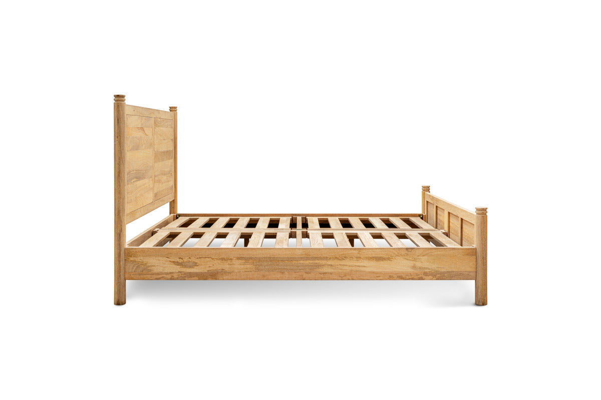 Sri Mango Wood Bed - Natural-BEDROOM FURNITURE-Nkuku
