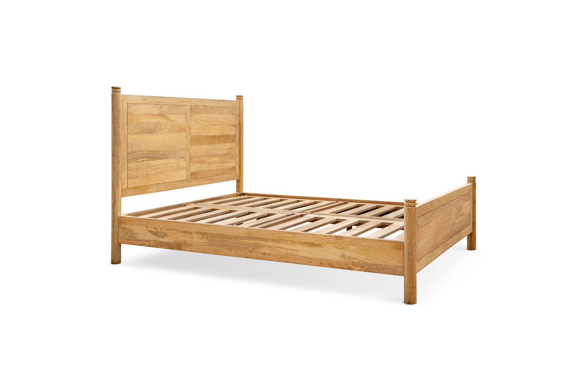 Sri Mango Wood Bed - Moss-BEDROOM FURNITURE-Nkuku