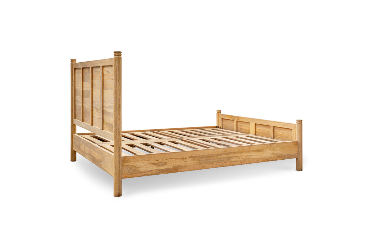 Sri Mango Wood Bed - Moss-BEDROOM FURNITURE-Nkuku