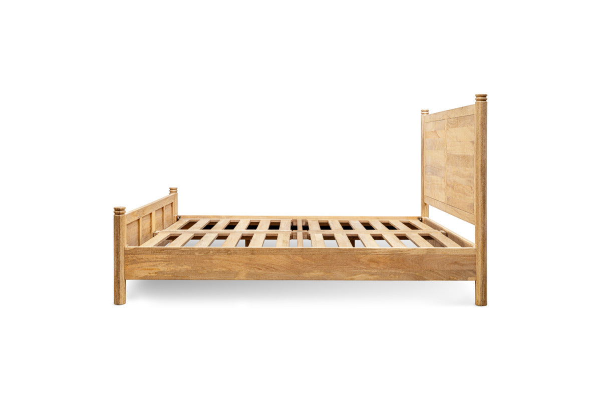 Sri Mango Wood Bed - Natural-BEDROOM FURNITURE-Nkuku