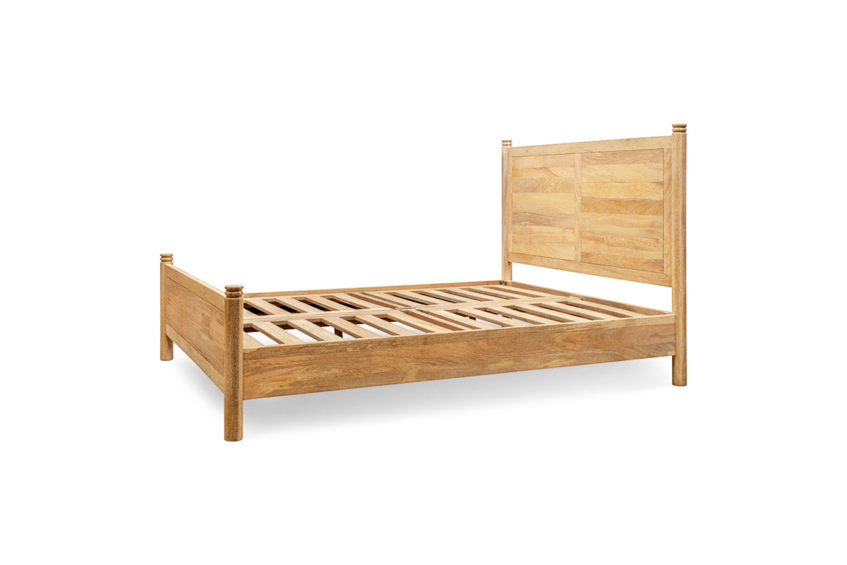 Sri Mango Wood Bed - Moss-BEDROOM FURNITURE-Nkuku