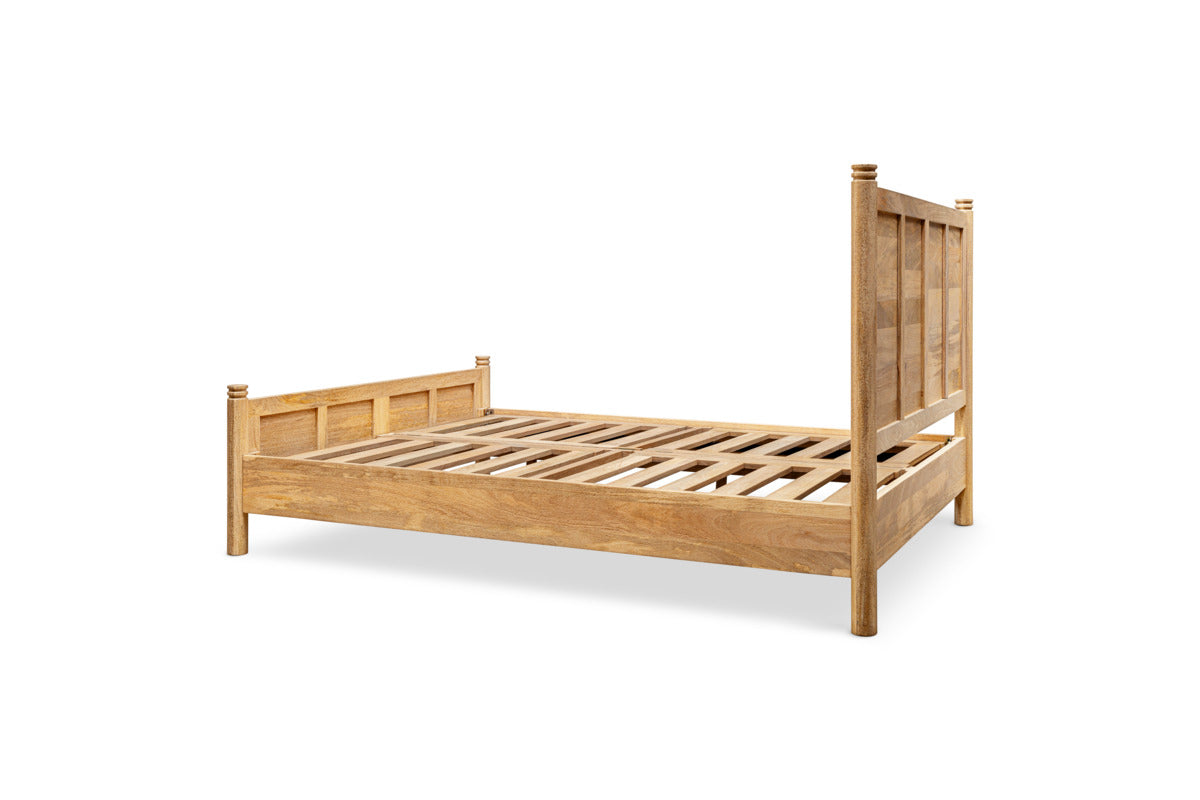Sri Mango Wood Bed - Moss-BEDROOM FURNITURE-Nkuku