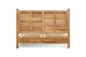 Sri Mango Wood Bed - Moss-BEDROOM FURNITURE-Nkuku