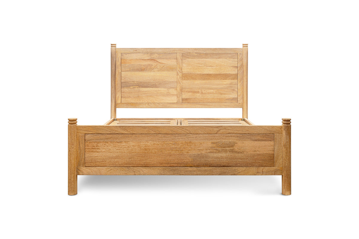 Sri Mango Wood Bed - Moss-BEDROOM FURNITURE-Nkuku