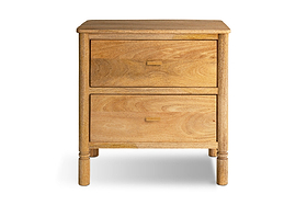 Sri Mango Wood Bedside Table - Natural-BEDROOM FURNITURE-Nkuku