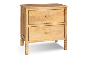 Sri Mango Wood Bedside Table - Natural-BEDROOM FURNITURE-Nkuku