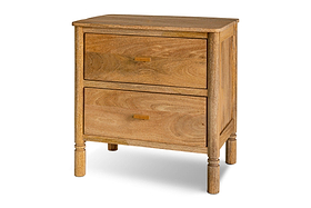 Sri Mango Wood Bedside Table - Natural-BEDROOM FURNITURE-Nkuku