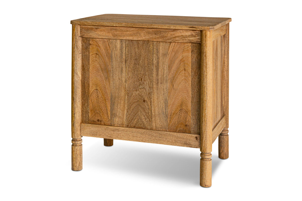 Sri Mango Wood Bedside Table - Natural-BEDROOM FURNITURE-Nkuku
