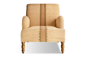 Zairya Jute & Cotton Armchair - Natural & Rust-SEATING-Nkuku