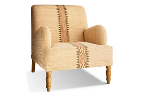 Zairya Jute & Cotton Armchair - Natural & Rust-SEATING-Nkuku