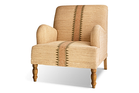 Zairya Jute & Cotton Armchair - Natural & Rust-SEATING-Nkuku