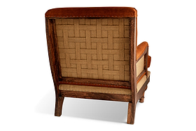 Abe Linen Deconstructed Armchair - Rust-SEATING-Nkuku