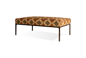 Yalin Upholstered Ottoman - Rust-SEATING-Nkuku