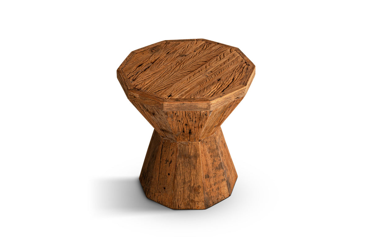 Juhi Reclaimed Wood Side Table - Natural-TABLES-Nkuku
