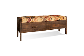 Barir Mango Wood Upholstered Storage Bench - Chocolate Brown-SEATING-Nkuku