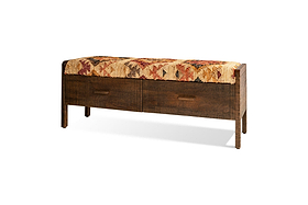Barir Mango Wood Upholstered Storage Bench - Chocolate Brown-SEATING-Nkuku