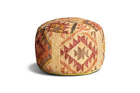 Barir Kilm Upholstered Pouf - Multi-SEATING-Nkuku