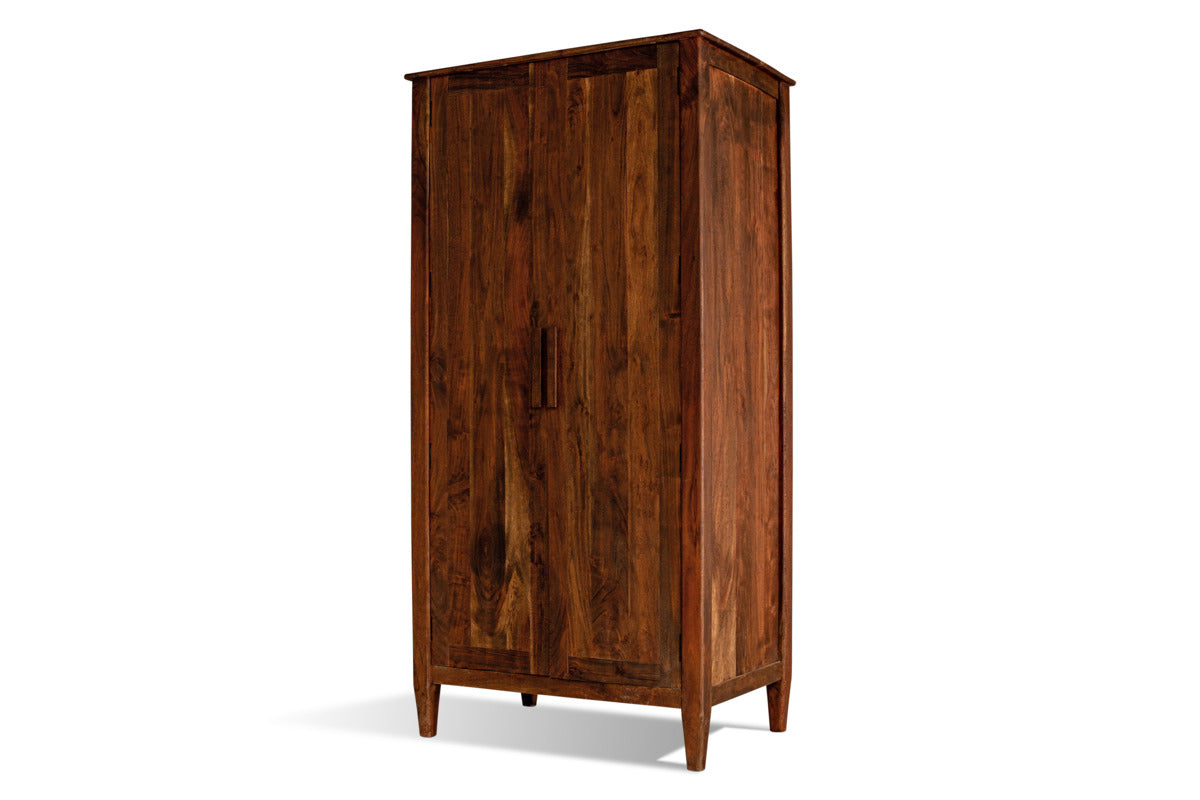 Anbu Acacia Wardrobe - Washed Walnut-BEDROOM FURNITURE-Nkuku
