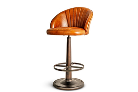 Lal Leather Swivel Counter Chair - Aged Tan-SEATING-Nkuku