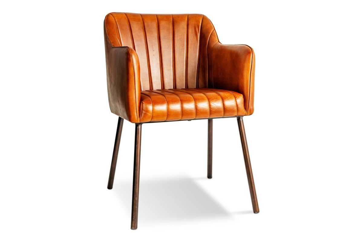 Lal Leather Armchair - Aged Tan-SEATING-Nkuku